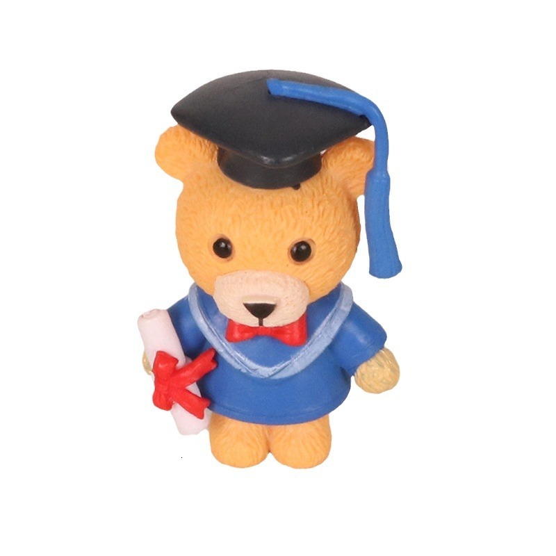 Mini Cute Bear Doctor Learning Creative Resin Crafts Ins Micro Landscape Office Desktop Ornament OB1