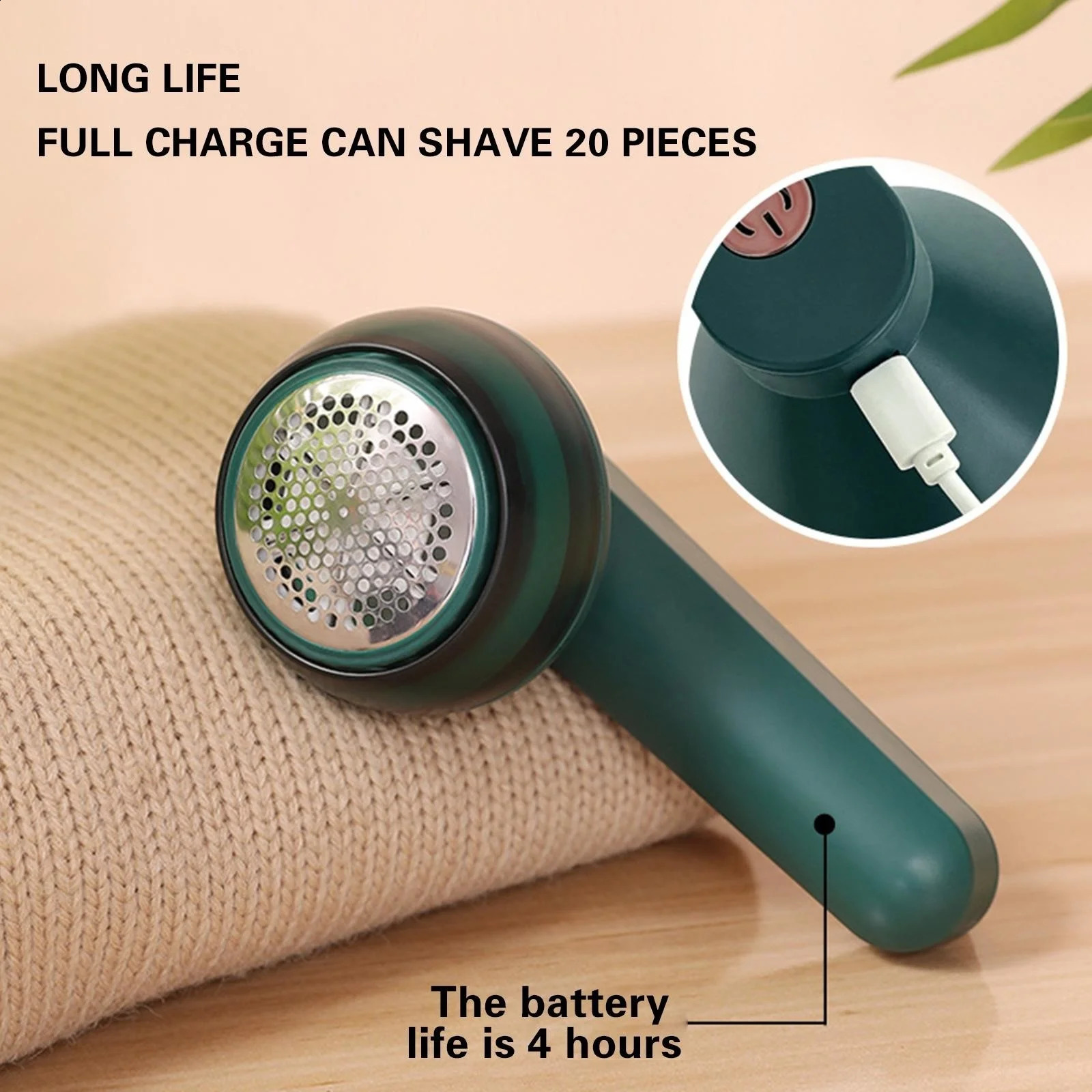 Electric plush remover can be recharged and is used to remove plush and razors 240810