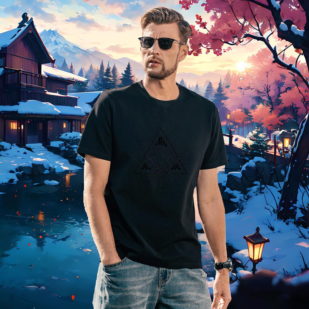 Wholesale T shirt 230g 100% Cotton eye of the devil Street Wear Custom Cartoon Crew Neck Men Clothes T-Shirt Fashion Designer Tees Shirts