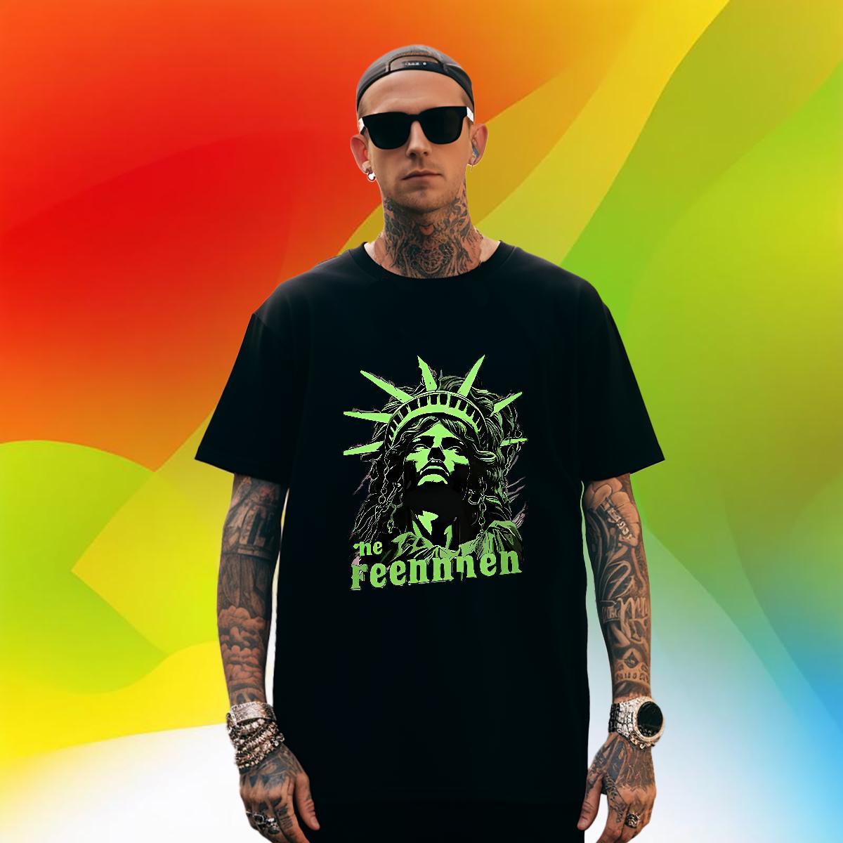 Free Shipping Men T Shirts 230g Pure Cotton portrait Spring Summer Oversized O Neck Short Sleeves Men Tshirts Casual New Tops Tees