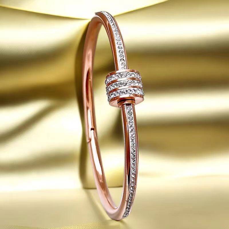 designer bracelet bangle Knot Designer jewelry Double e Rope Womens Minority Gold Sier Shining Crystal Dia Bangles Jewelry party gift