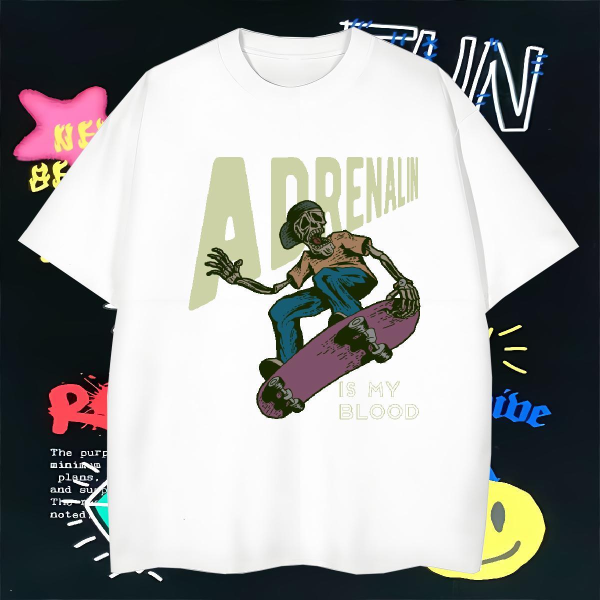 Wholesale T-Shirts 230g Cotton skull Home Outdoor Custom Cartoon Pure Cotton Men Tshirts Fashion Designer Clothings