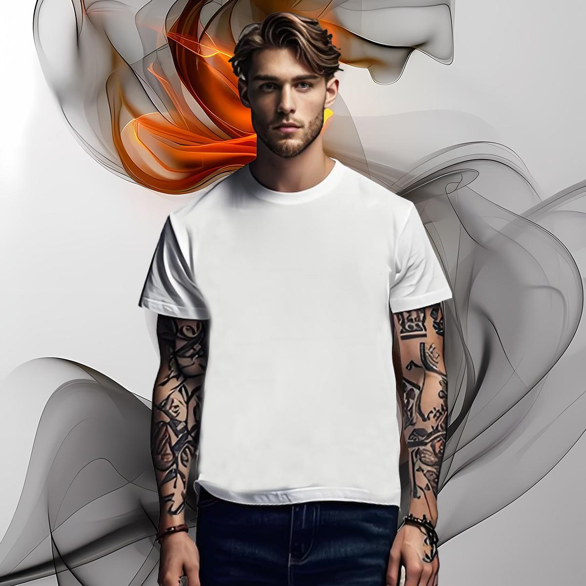 Loose T Shirts Men 230g Pure Cotton eye of the devil Summer Casual DIY Printed O Neck Short Sleeves Men Tops Tees Stylist Clothes