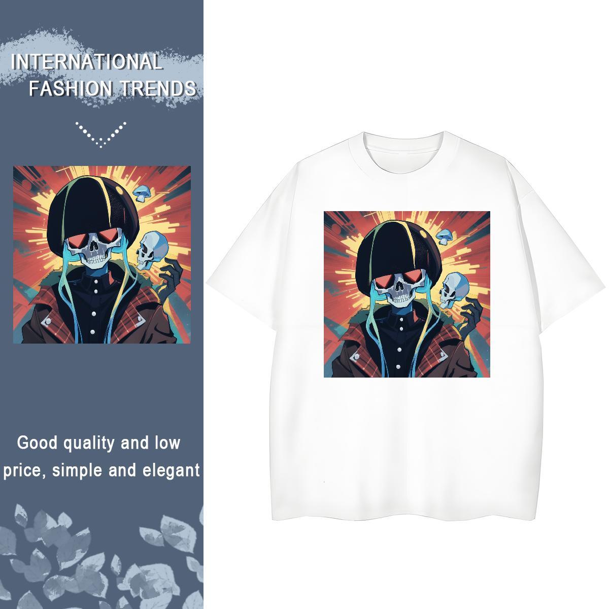High Quality Men T Shirts 100% Cotton 230g skull Casual Daily Wear Graphic Breathable Short Sleeve Mens Tshirts Fashion Tops Tees