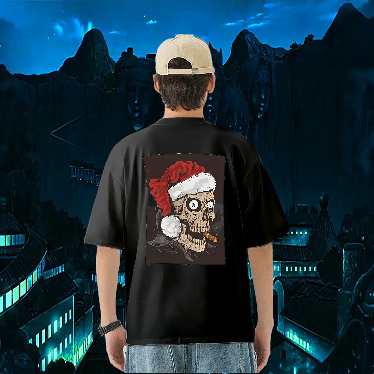 Wholesale Mens T Shirts 100% Cotton 230g skull Hip Hop Custom Printed Breathable Crew Neck Tshirt for Man Woman New Designer Polos