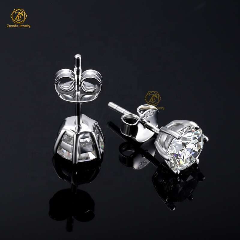 CVD HPHT 0.3ct 0.5ct 1ct 1.5ct DVS1 lab diamond earrings 4 Prongs Screw/Push Back Lab Grown Diamond Solitaire Stud Earrings