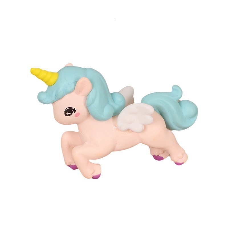Adorable Mini Unicorn Micro Scenes - Handcrafted Plastic DIY Desktop Ornament Set for Your Office Space