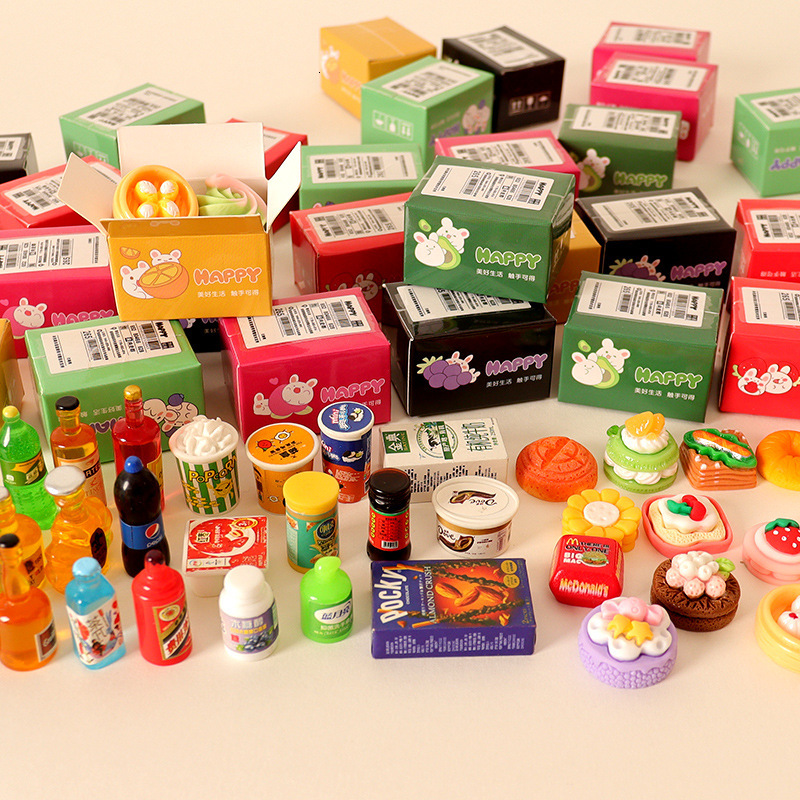 Creative mini simulation Dim sum corn beverage wrapped food and play blind box baby house decoration decorations accessories