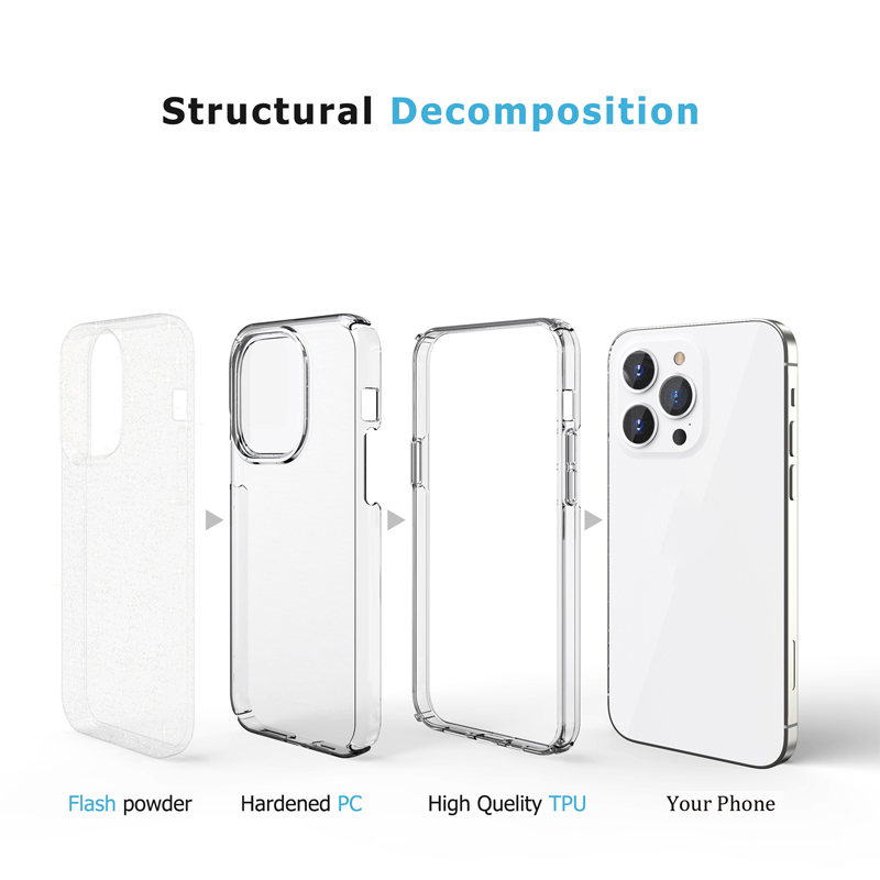 Luxury Terminator Glitter Powder Bling Rugged Hybrid TPU PC Shockproof Clear Strong Armor Cases for iPhone 17 16 15 14 13 12 11 Pro Max XR XS 8 7 6 Pl