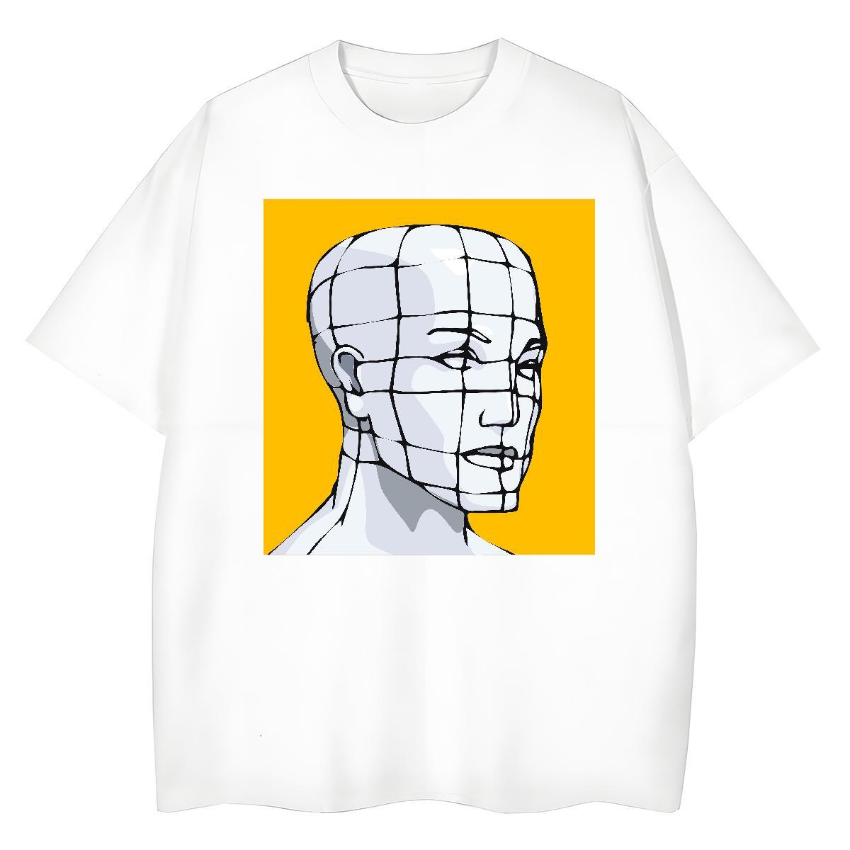 Cool Design T Shirts Men 230g Pure Cotton portrait Street Floral Print Breathable Short Sleeve Couples T Shirts Fashion Designer Wear