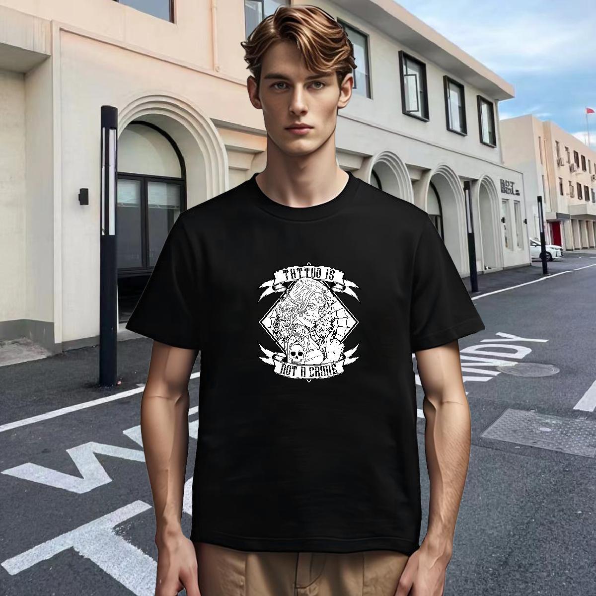 Brand Mens T Shirts 230g 100% Cotton logo Hip Hop Street DIY Anime Breathable Crew Neck Men Clothes T-Shirt Designer Tee Shirt