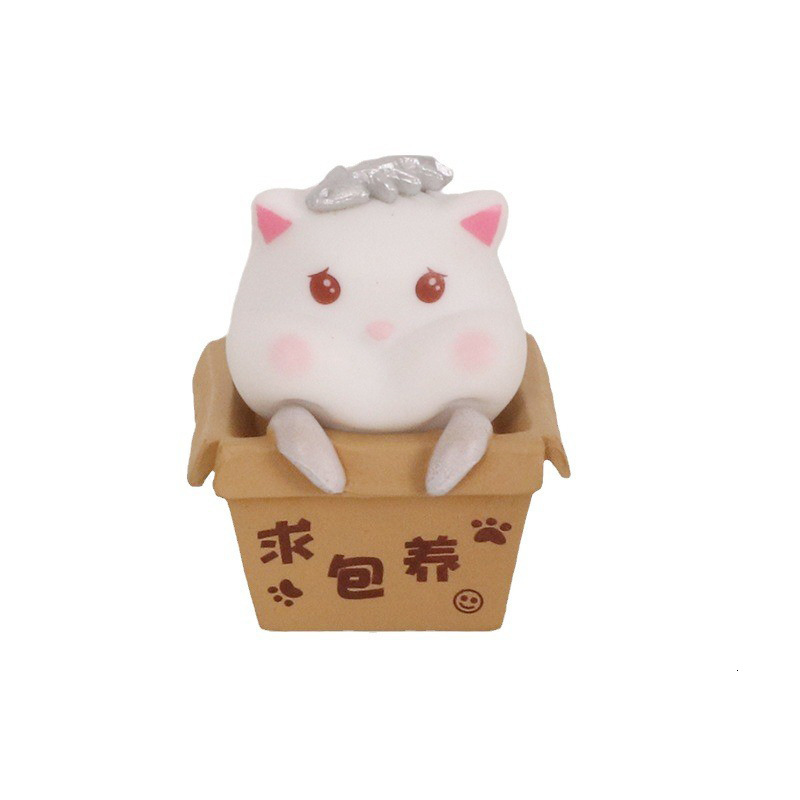 Cute Small Kitten Figurine Artwork - Fun Desk Accessory with Detailed Features