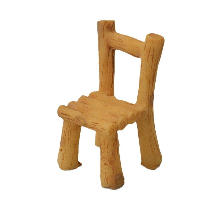 Cartoon Mini Girl Miniature Simulation Table and Chair Baby House Micro Landscape Scene Model Accessories Decorative Desktop Ornament