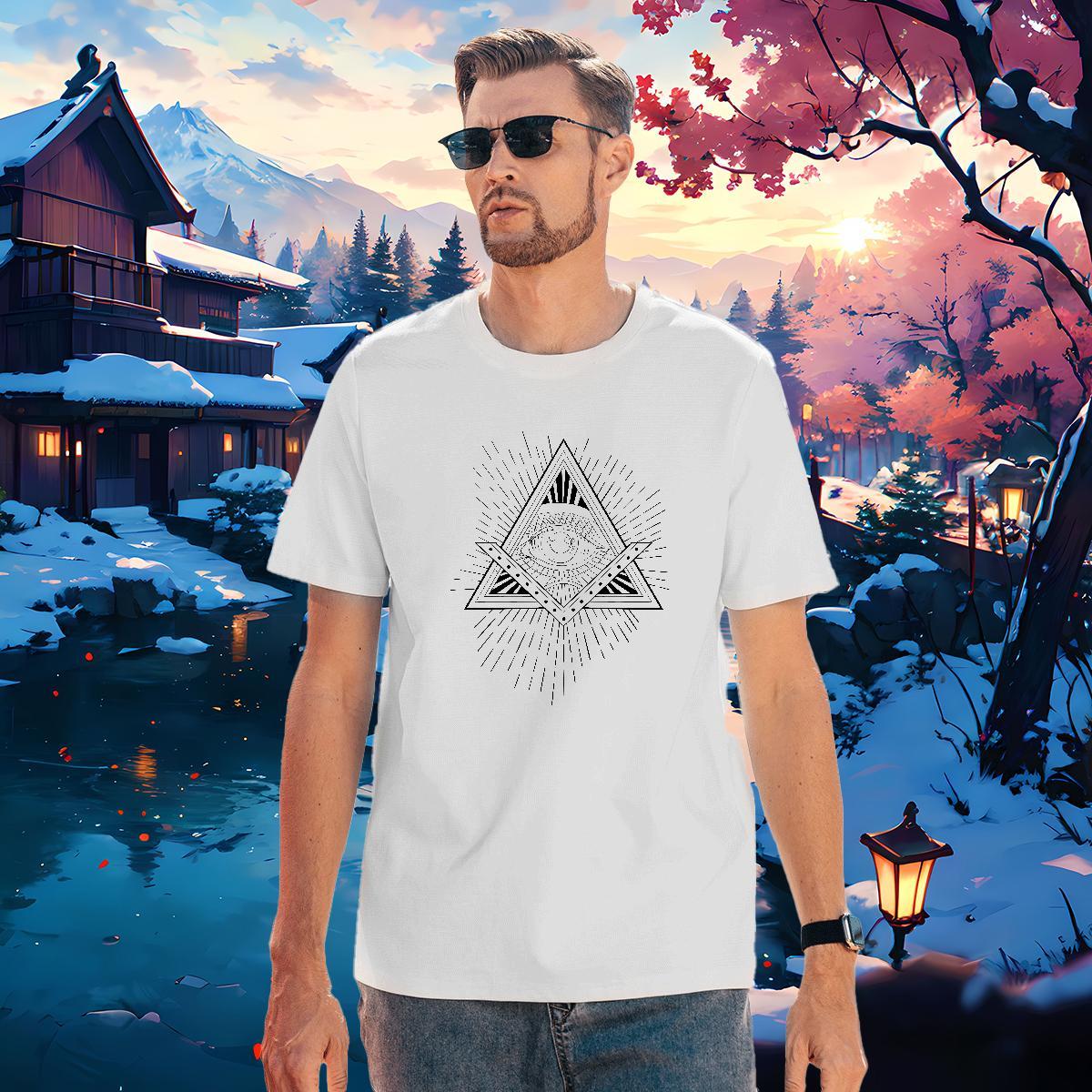 Wholesale T shirt 230g 100% Cotton eye of the devil Street Wear Custom Cartoon Crew Neck Men Clothes T-Shirt Fashion Designer Tees Shirts