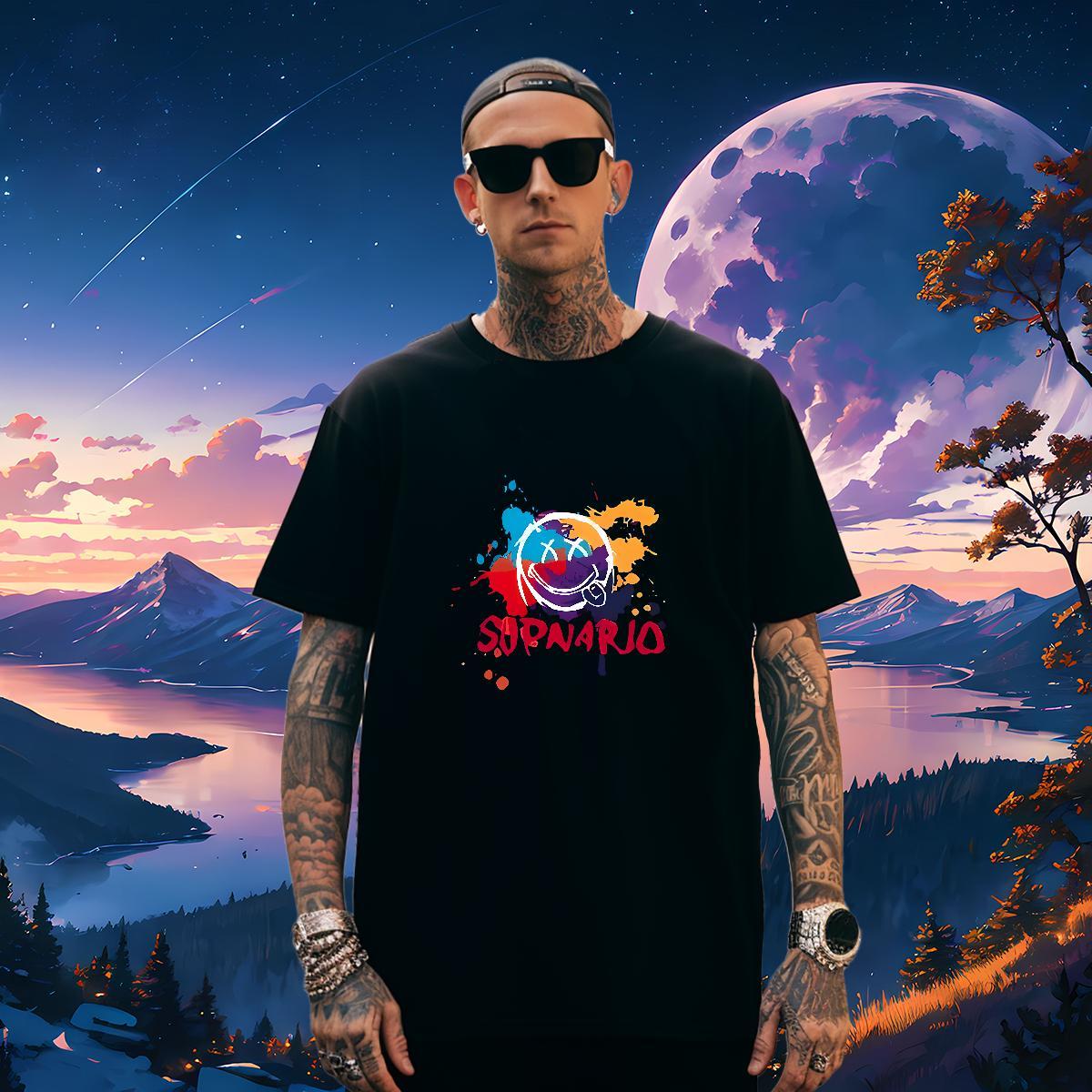 Loose Fit T shirt 230g Pure Cotton letter Casual Daily Wear Cartoon Printing L-4XL Short Sleeve O-Neck Men Tshirts Stylist Clothings