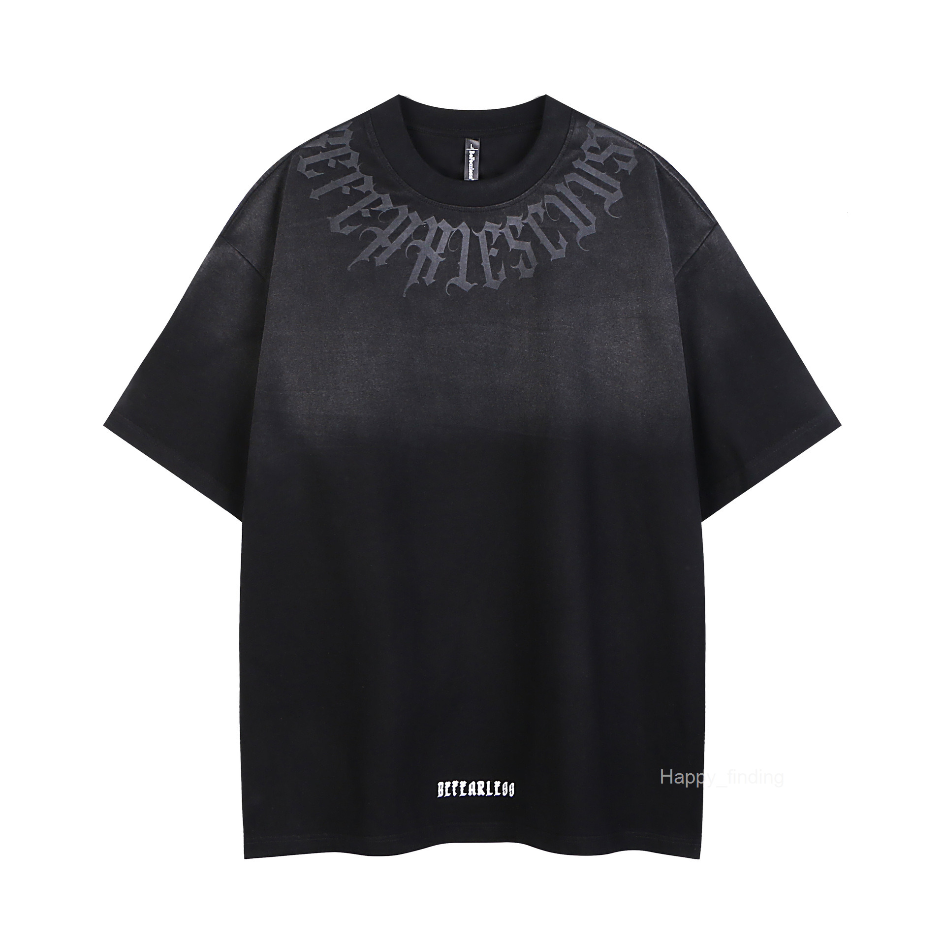 Spring/summer American Trendy style Letter Aging Washed Oversized Short Sleeve T-shirt