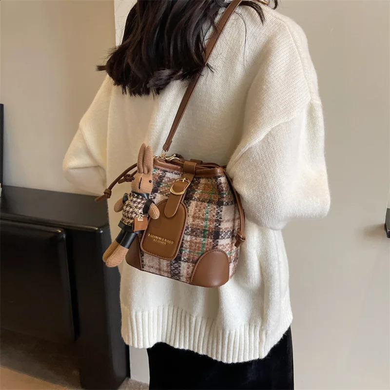 Women Shoulder Bags Fashion s Small Handbags for PU Leather Crossbody Bucket Ladies Vintage Handbag 240816