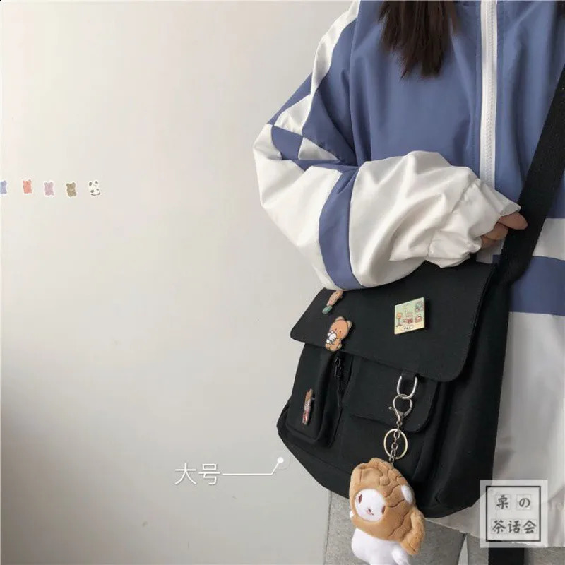DHXJ Japanese Haruku Cute Retro Messenger Shoulder Bag Canvas Student School Female 240816