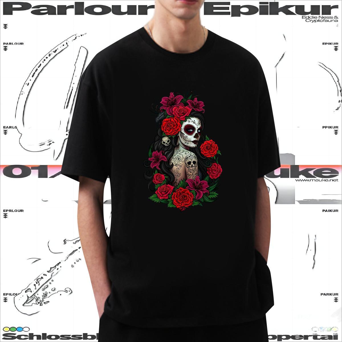 Wholesale T-Shirts 230g 100% Cotton skull Casual Daily Wear Asian Size Short Sleeve Soft Men Clothes T-Shirt Designer Fashion Tee Shirt