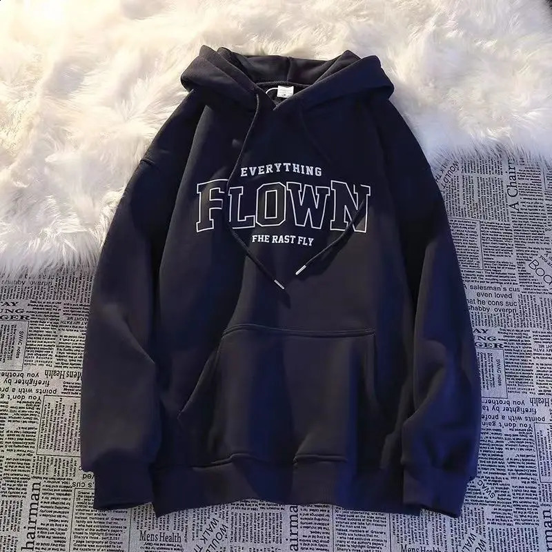 SpringSummer Mens Retro Letter Printing Hoodie Loose Casual Zipper w240816