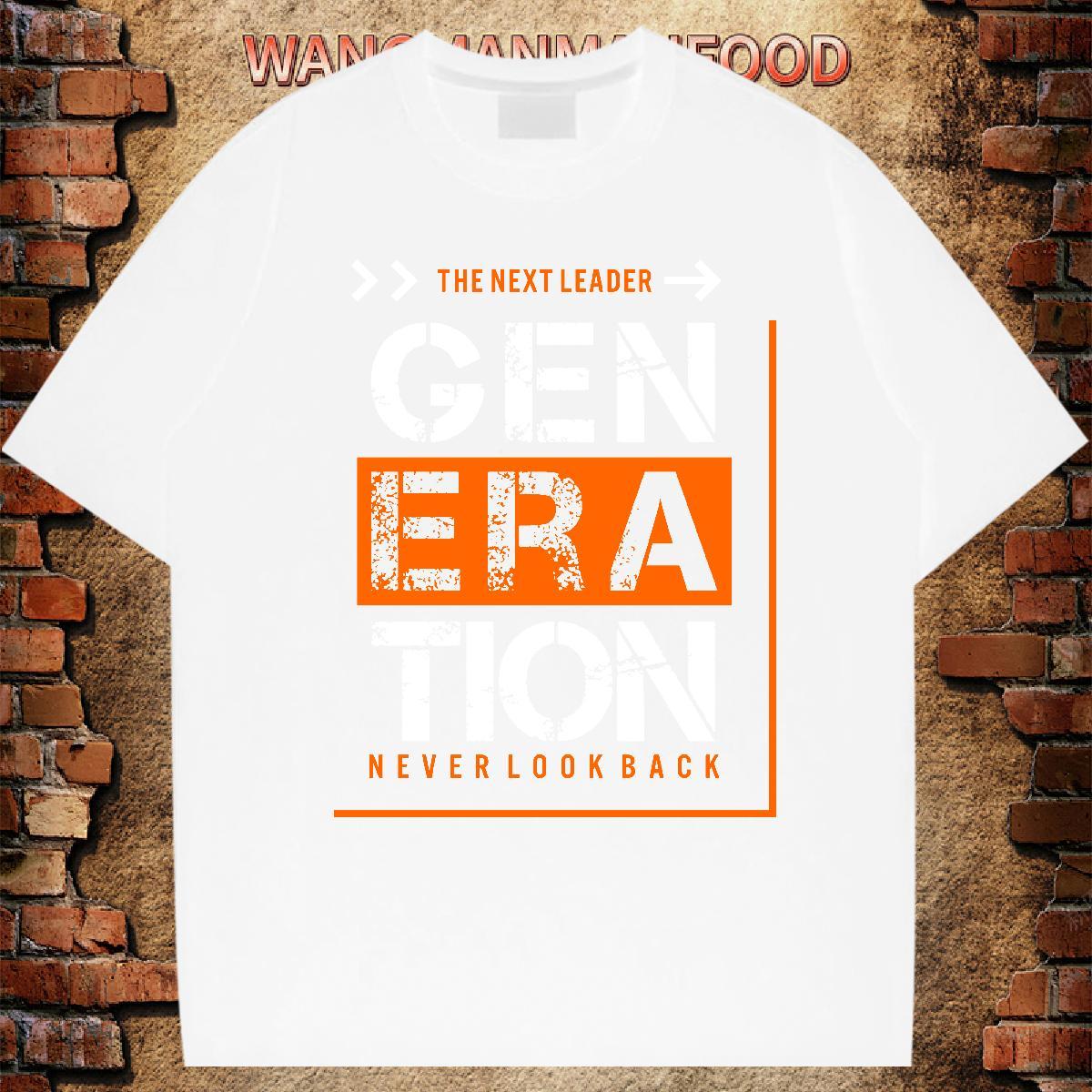 Brand T-Shirts for Men 230g Cotton letter Street Casual Asian Size Breathable Crew Neck Men Clothes T-Shirt Customized Tops