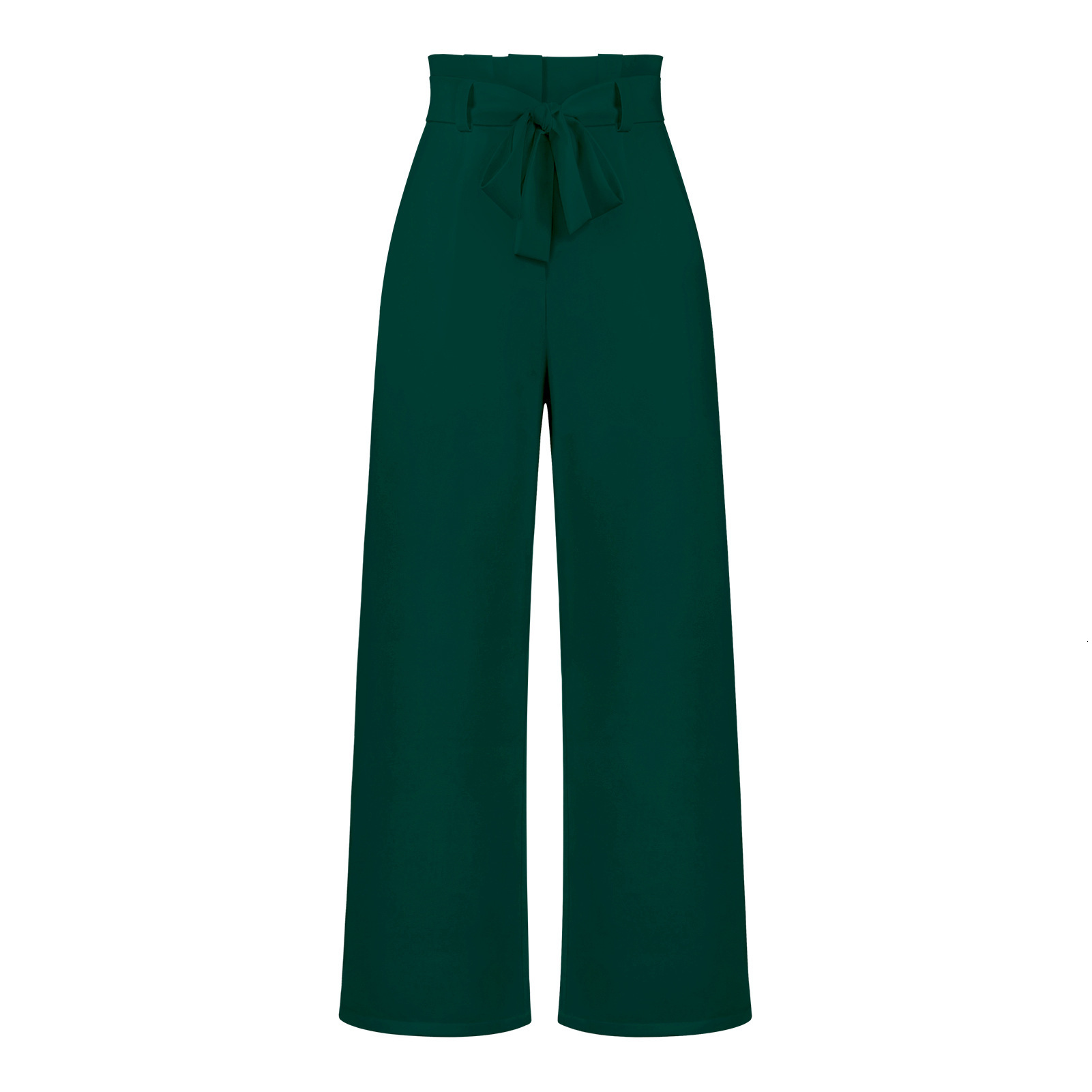 Fashionable New Workplace Womens Trousers Casual and Versatile Wide Leg Pants with Belt Temperament Commuter Pants Summer