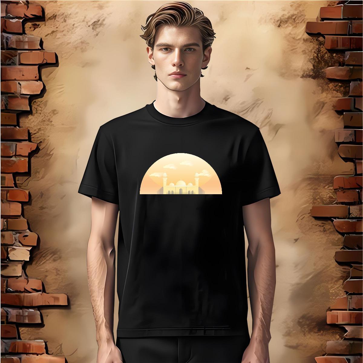 Free Shipping T-Shirts for Men 230g 100% Cotton sky Casual Beach DIY Printed Breathable Short Sleeve Tshirts New Designer Tops Tees