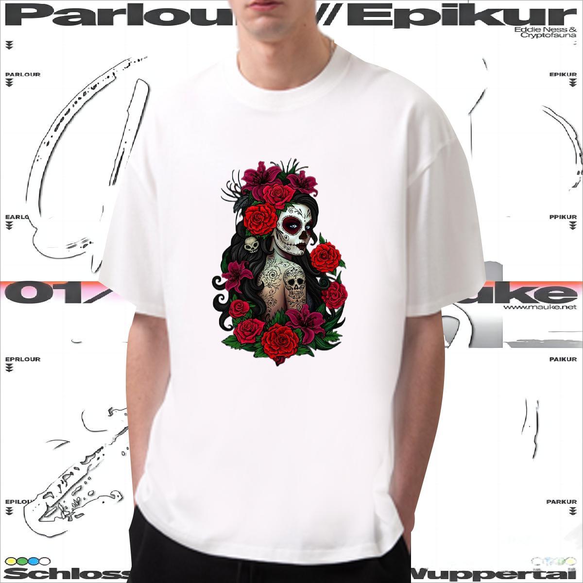 Wholesale T-Shirts 230g 100% Cotton skull Casual Daily Wear Asian Size Short Sleeve Soft Men Clothes T-Shirt Designer Fashion Tee Shirt