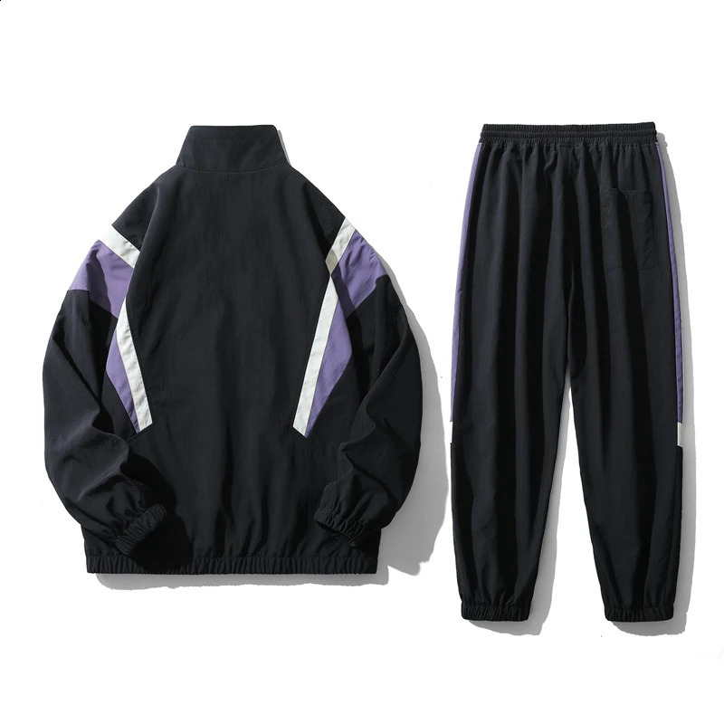 Leisure Spring/Autumn Track Clothing Street Clothing Jacket Full Pants Two Piece Set Mens Sportswear Running Top 240827