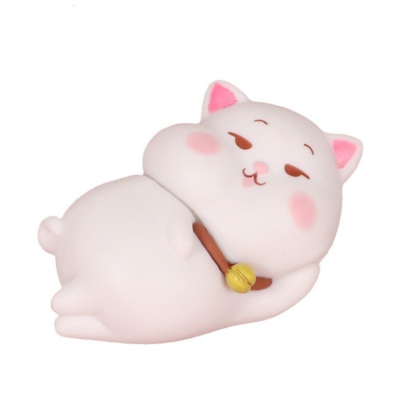 Creative cartoon cute lying cat mini box pink cake micro landscape scene home desktop decoration