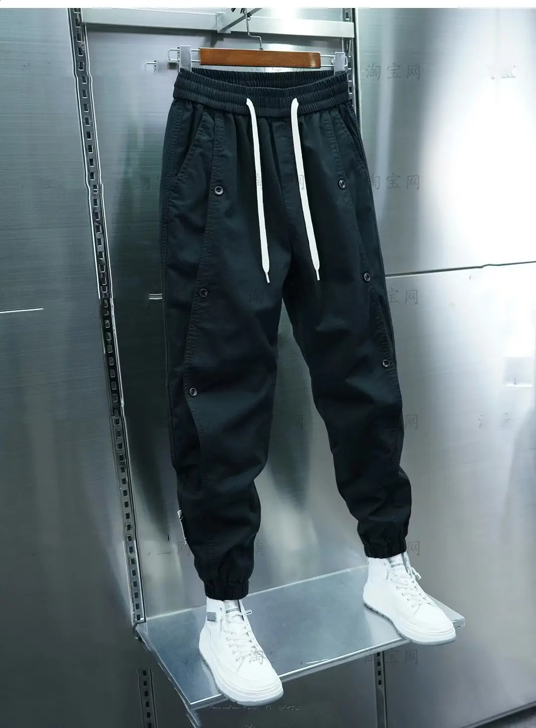 Cargo pants Joggers Harem Pants For Men Clothing All Match Fashion Buttons Decor Slim Fit Casual Trousers Autumn Winter 240816