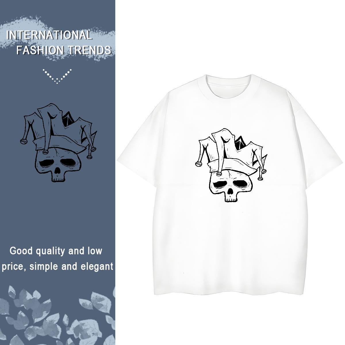 Comfortable Mens T Shirts 230g 100% Cotton skull Outdoor Asian Size Breathable Short Sleeve Men Tshirts Fashion New Clothings
