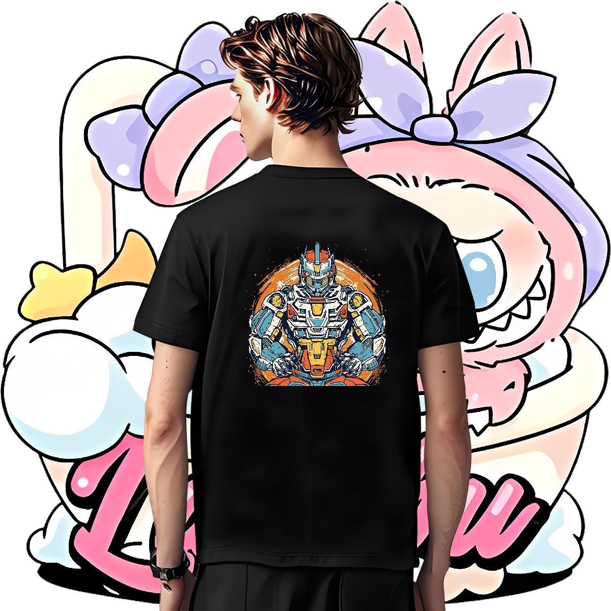 Cool Man T Shirts 230g Pure Cotton ET Anime Printing Street DIY Printed O Neck Short Sleeves Mens Tshirts 2024 DIY Clothings