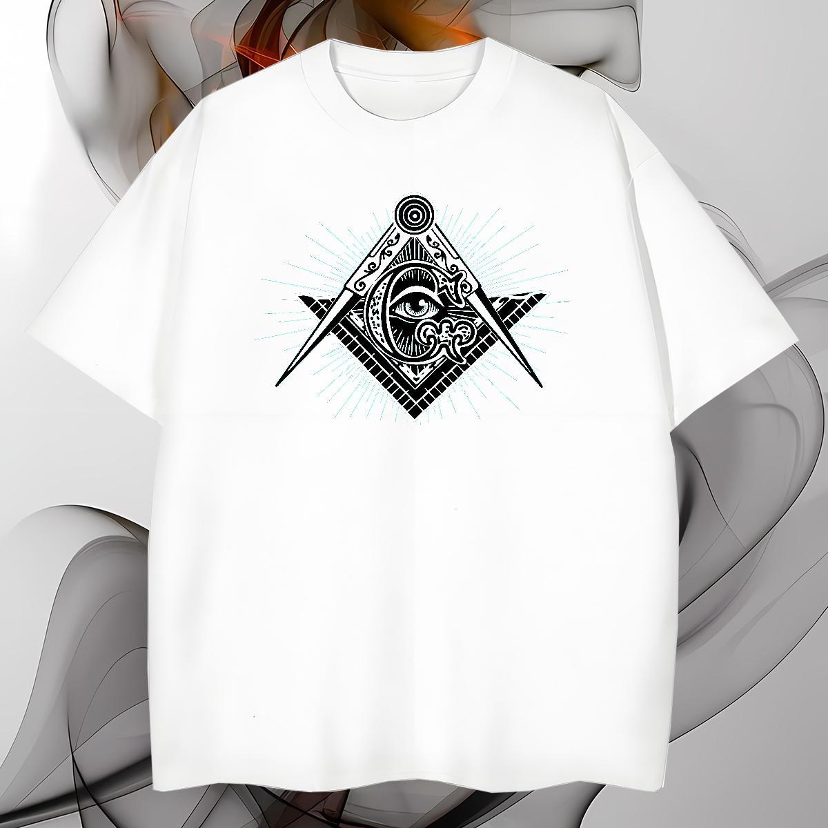 Loose T Shirts Men 230g Pure Cotton eye of the devil Summer Casual DIY Printed O Neck Short Sleeves Men Tops Tees Stylist Clothes