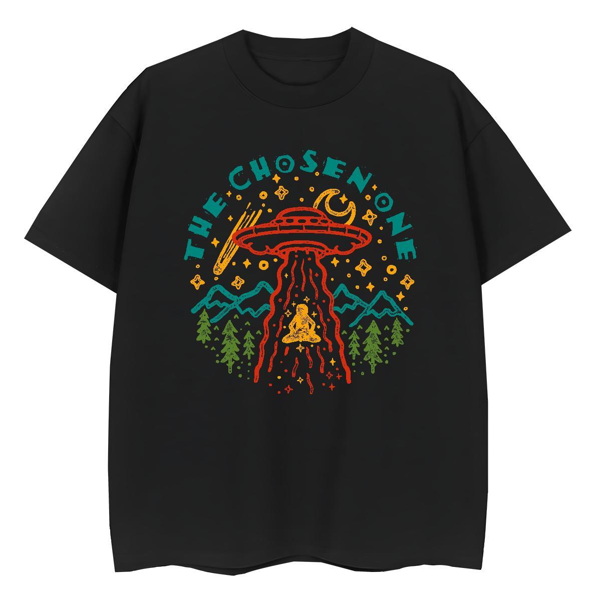 TOP Quality T-Shirts for Men 100% Cotton 230g UFO Street Wear Plus Size Custom Breathable Crew Neck Mens Tshirts 2024 DIY Tops Shirt
