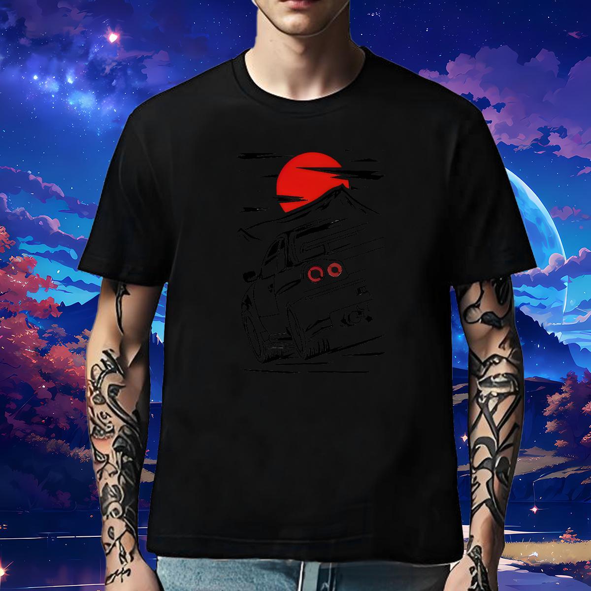 Loose T-Shirts 230g Pure Cotton car Street wear Hip Hop Asian Size Breathable Short Sleeve Men Tees Free Shipping Tee Shirt
