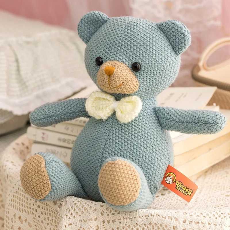 Cute Crochet Bunny Stuffed Animals Plush Toys Hand Knitted Plushies Bear Cuddle Doll for Baby Girls Kids Birthday Party Gift Y240817