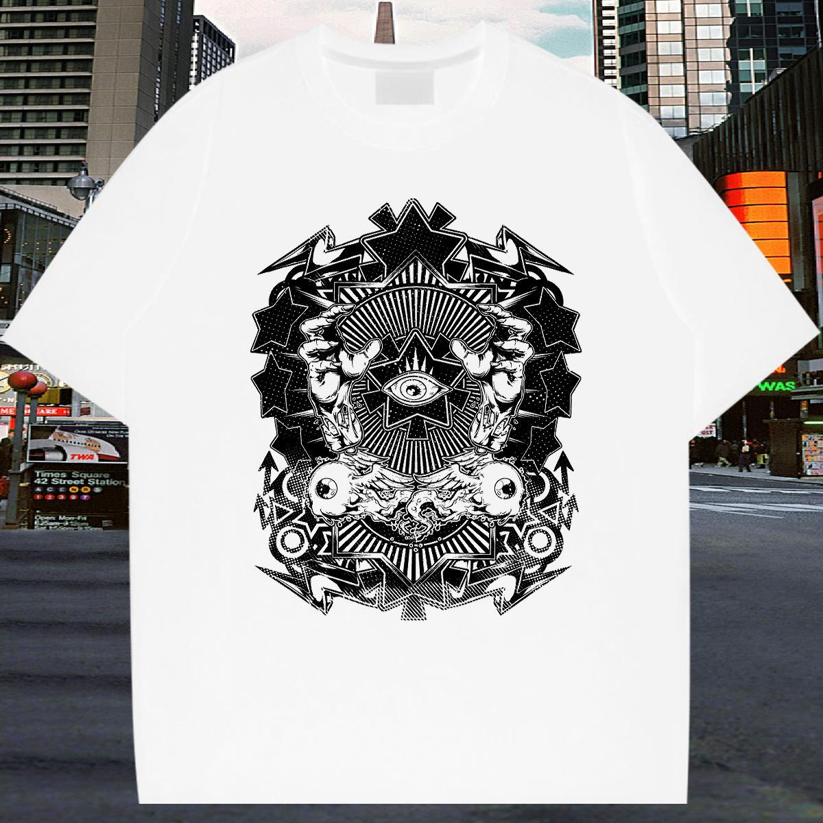 Designer T-Shirts 230g 100% Cotton skull Casual Daily Wear Oversized 4XL Crew Neck Breathable Men Tops Tees Fashion Casual Tshirts