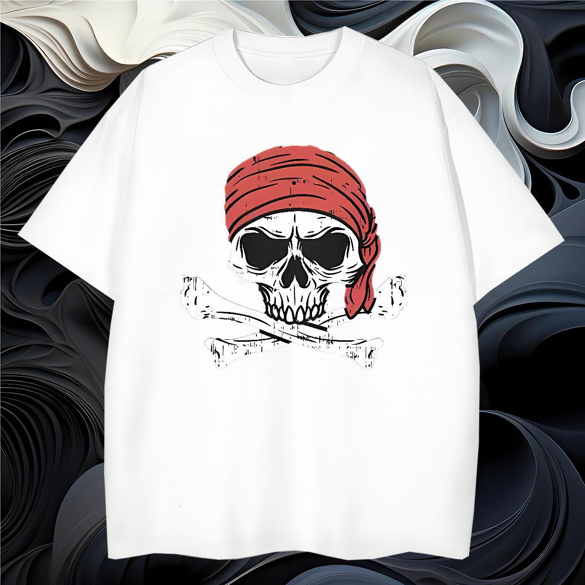 High Quality T Shirt For Man 100% Cotton 230g skull Hip Hop Cartoon Printing L-4XL Short Sleeve Soft Men Clothes T-Shirt Wholesale Tee Shirt