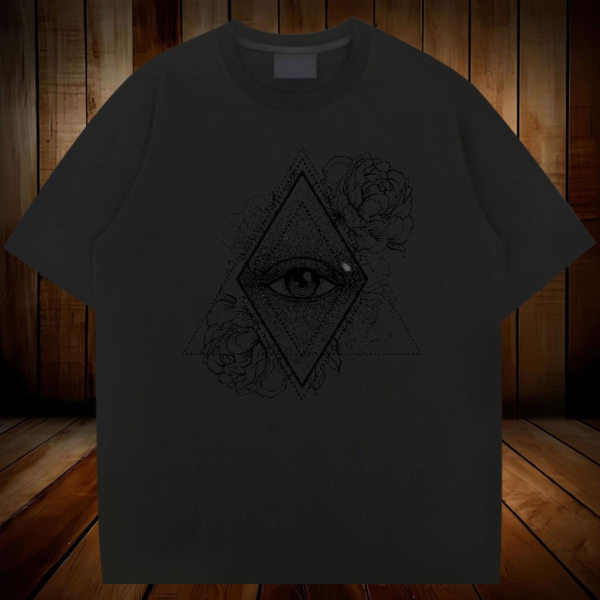 Unisex T-Shirts 230g Cotton eye of the devil Spring Summer Floral Print Pure Cotton Tshirt for Man Woman Designer Wear