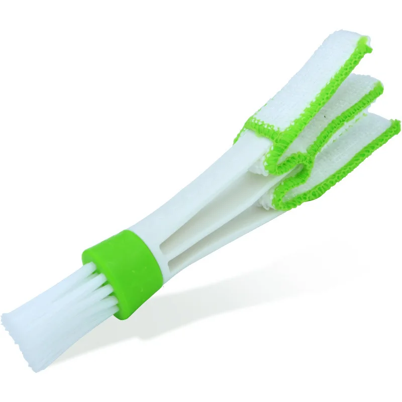 2 In 1 Accessories Interior Car Cleaning Brush Double Slider Portable Air-Conditioner Window Outlet Dust Tools Decoration free shippin