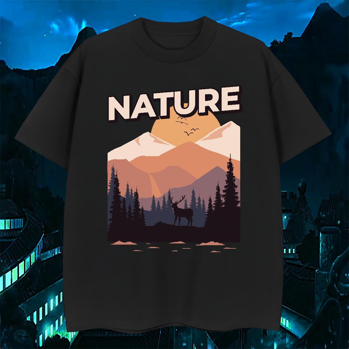 Cool Design Men T Shirts 230g Pure Cotton mountains Summer Casual Custom Printing Breathable Crew Neck Mens Tshirts Classic Casual Polos