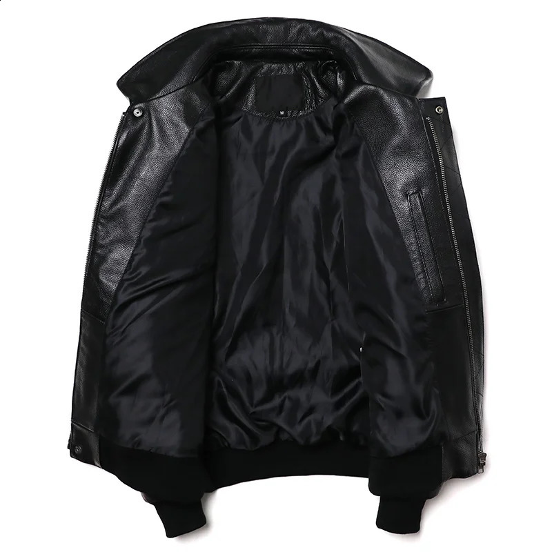 India Embroidered Leather Jacket Mens Denim Motorcycle Air Force Pilot Clothing Flight Suit 240816