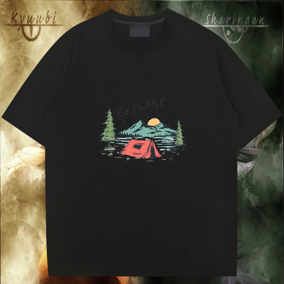 Loose Fit T-Shirts 230g Cotton mountains Home Outdoor Skull Breathable Short Sleeve Men Tops Tees Designer Tops Shirt