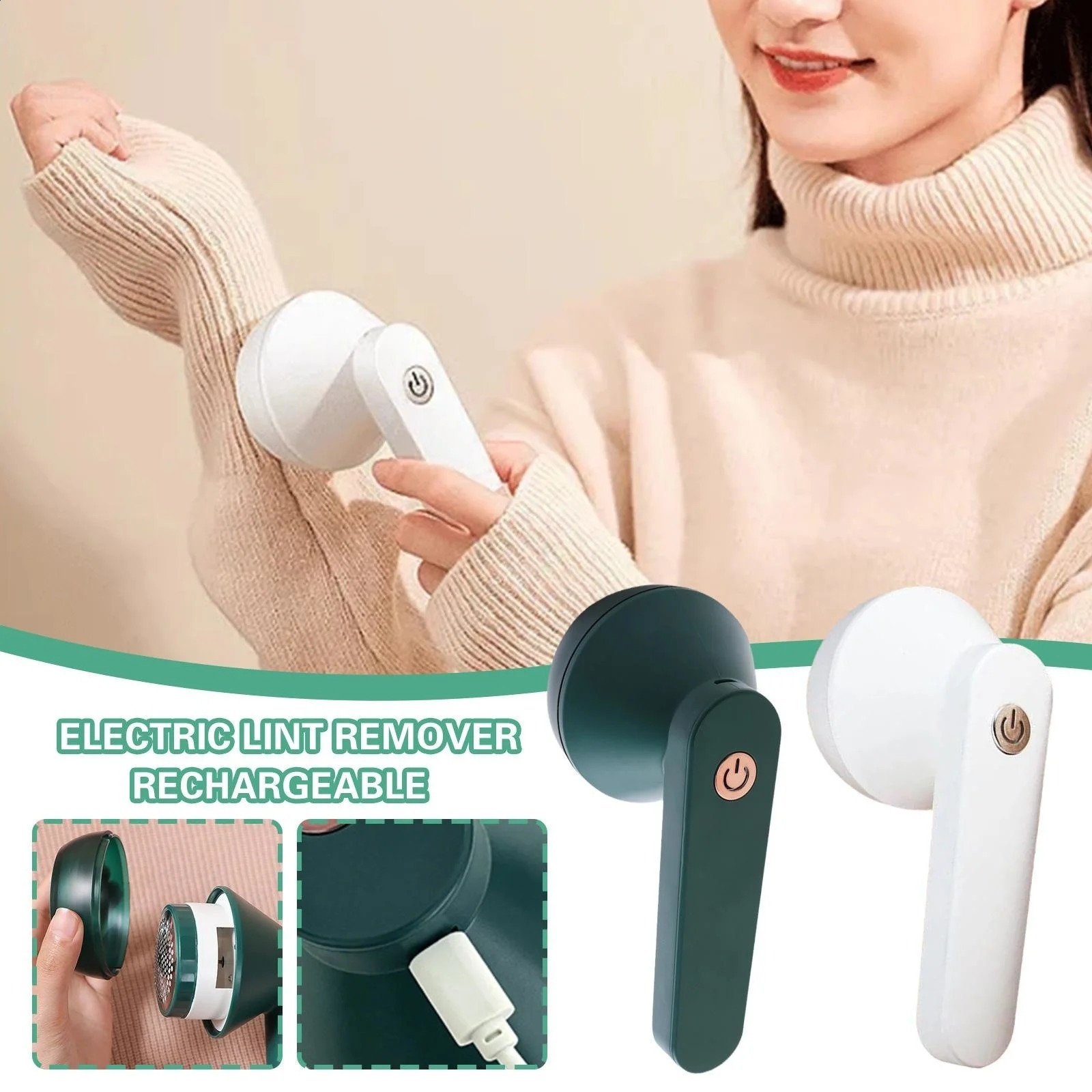 Electric plush remover can be recharged and is used to remove plush and razors 240810