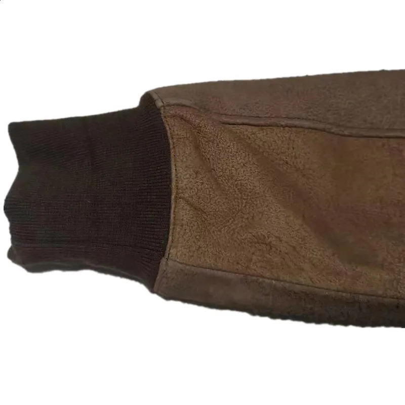 A2 Leather Jacket Mens US Air Force Flight Zealand Sheepskin Coat Suede 10mm Low Grade Suitable for Work 240816