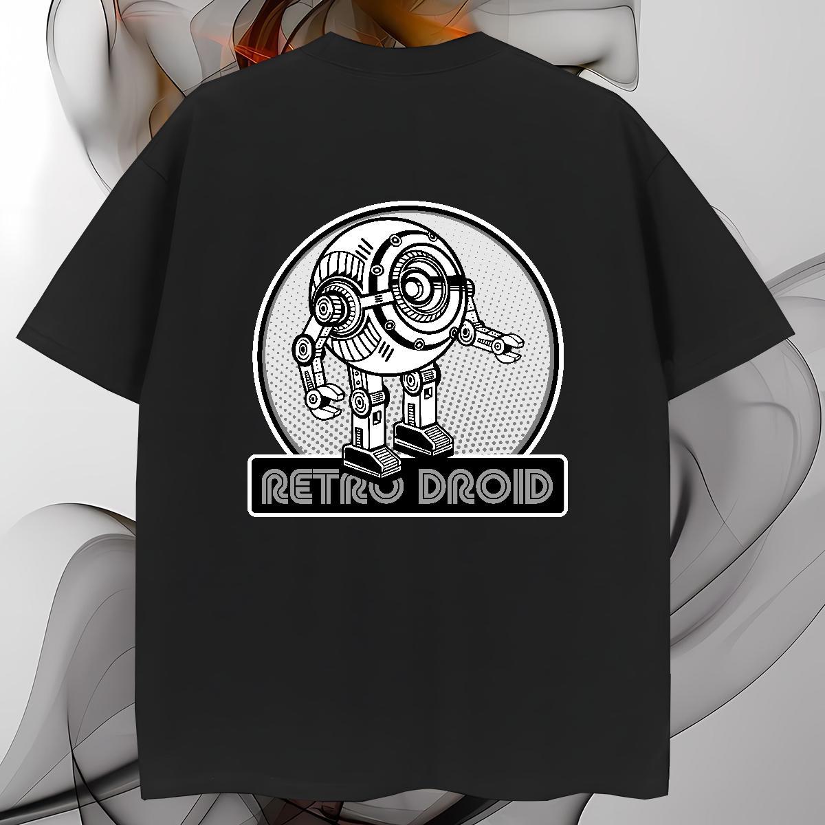 Cool Man T Shirts 230g Pure Cotton robot Spring Summer Black White Breathable Crew Neck Men Tshirts New Designer Tee Shirt