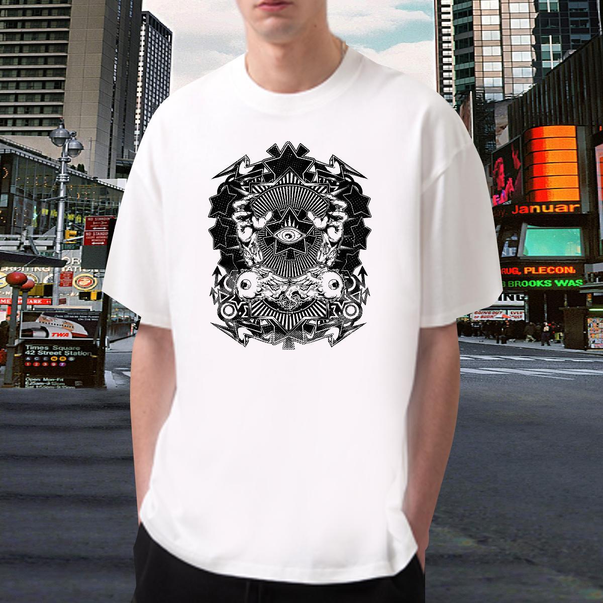 Designer T-Shirts 230g 100% Cotton skull Casual Daily Wear Oversized 4XL Crew Neck Breathable Men Tops Tees Fashion Casual Tshirts