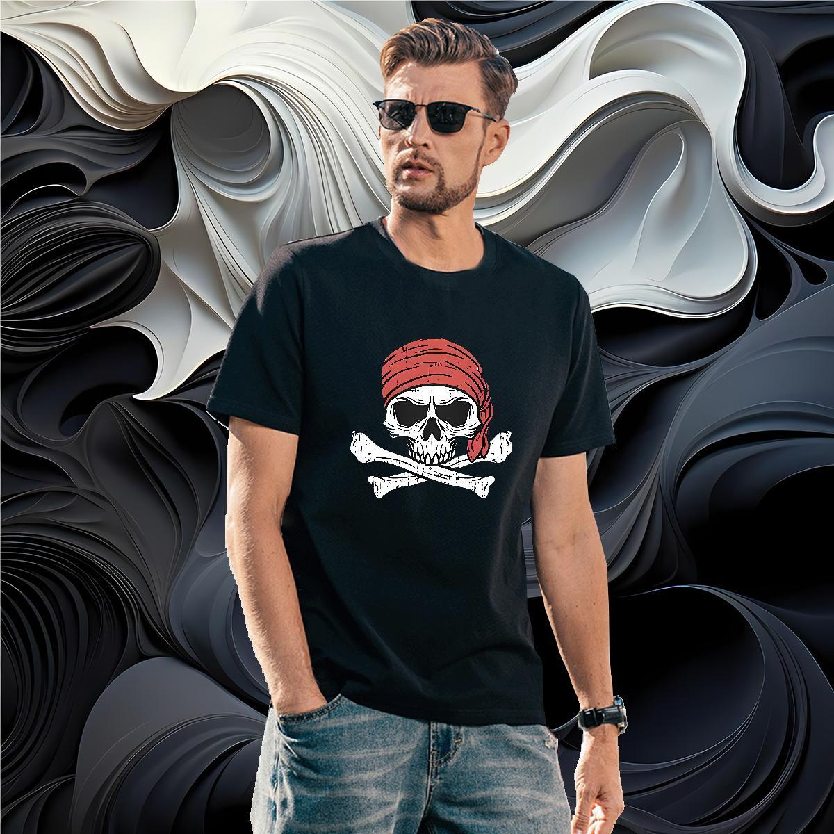 High Quality T Shirt For Man 100% Cotton 230g skull Hip Hop Cartoon Printing L-4XL Short Sleeve Soft Men Clothes T-Shirt Wholesale Tee Shirt