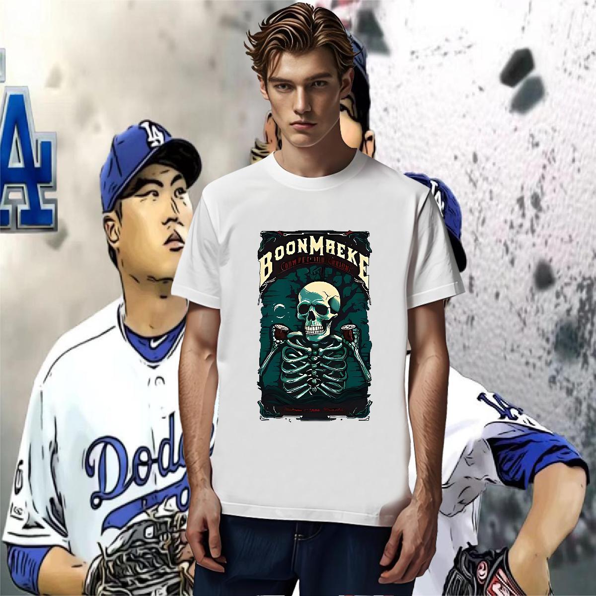 Designer T-Shirts 230g Pure Cotton skull Sports Casual Custom Print Oversized O Neck Short Sleeves Men Tops Tees Classic Casual Polos